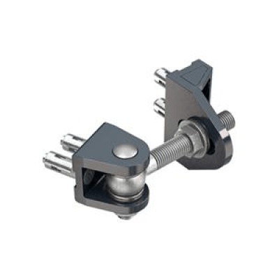 180° Bolt-on 4D adjustable hinge - Eyebolt M12 - Bolt-on U-shaped earplate with Quick-Fix fixing & Bolt-on GRIP with Quick-Fix fixing - uncoated aluminium