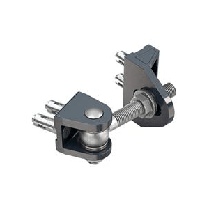 180° Bolt-on 4D adjustable hinge - Eyebolt M16 - Bolt-on U-shaped earplate with Quick-Fix fixing & Bolt-on GRIP with Quick-Fix fixing - RAL 7016