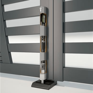 Motorized electrical drop bolt with bolt position detection and Fail Open functionality in RAL 9005