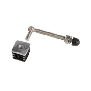 Hinge set with aluminium plugs for garden gates - Hangerbolt 130 mm for profile 40 x 40 mm