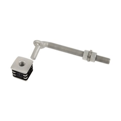 Hinge set with aluminium plugs for garden gates with Hangerbolt 180 mm for profile 40 x 40 mm