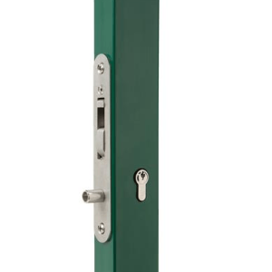 Handleless stainless steel insert lock with hook. For profiles with a min. depth of 60 mm