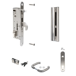 Set with H-METAL & handle: 3006I-H & Cylinder: 3012-54-STD-VSZ & Covershield: 3020-HYB-A2 with SHKM-ALUM keep