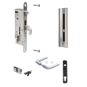 Set with H-METAL & handle: 3006M-H & Cylinder: 3012-54-STD-VSZ & Covershield: 3020-HYB-STD with SHKM-ALUM keep