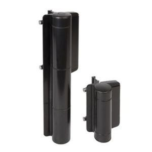 Highly powerful hydraulic 180° gate closer and hinge-in-one in RAL 9005