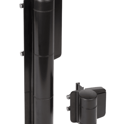 Hydraulic 180° gate closer and hinge in one in RAL 9005