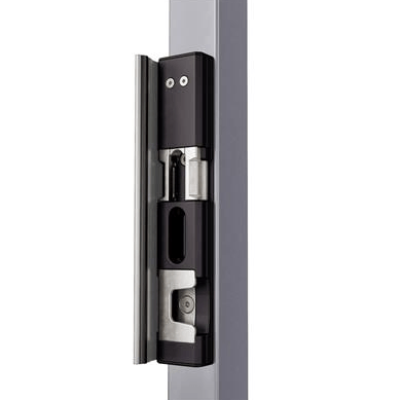 Surface mounted electric security keep in uncoated aluminium - (Emissa - Fail close)