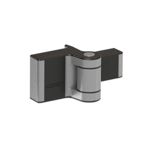 Compact 2-way adjustable 180° surface mounted hinge in RAL 9005