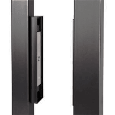 Integrated magnet lock for sliding gates in RAL 9005