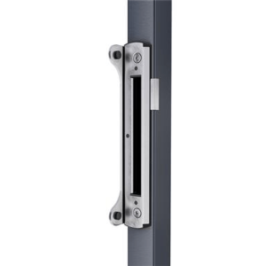 Stainless steel surface mounted keep for Fortylock, Fiftylock and Sixtylock - For square profiles in uncoated aluminium - Adjustable from 40 mm to 60 mm