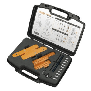 Installation and drilling jig for Tiger gate closer