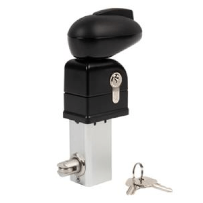 Swimming pool gate lock for square 40 mm profiles in 9005 & VCA