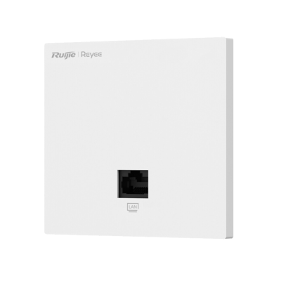 Ruijie AC1300 Dual Band Wall Access Point, 867Mbps at 5GHz + 400Mbps at 2.4GHz, 2 10/100/1000 base-t Ethernet  port  include 1 uplink port