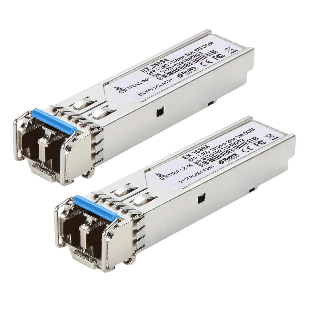Pair SFP 1.25G | SFP Module | 1.25Gbps, 1310nm, SM, 2km, DOM, LC/UPC
