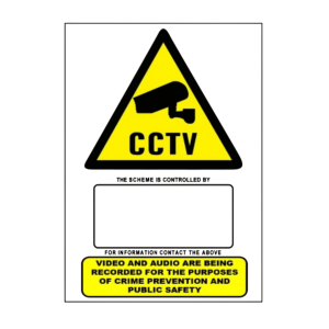 Data Compliant A4 CCTV Warning Sign