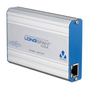 Veracity LONGSPAN MAX CAMERA. Hi-Power, up to 90W long-range Ethernet & POE extender