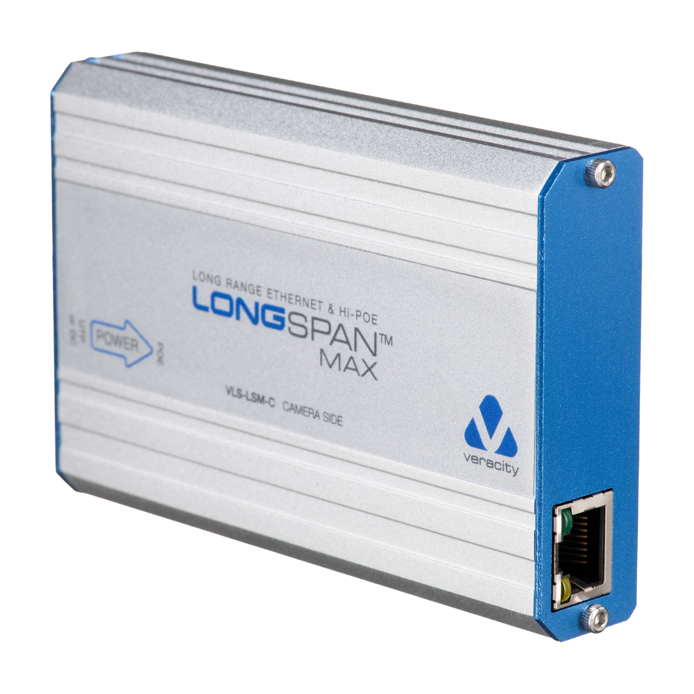 Veracity LONGSPAN MAX CAMERA.  Hi-Power, up to 90W long-range Ethernet & POE extender